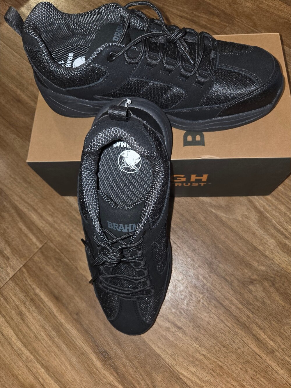 Brahma Black Men's Athletic Work Sneakers Composit Toe